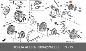 Паразитный / ведущий ролик, поликлиновой ремень 38942PM3000 HONDA