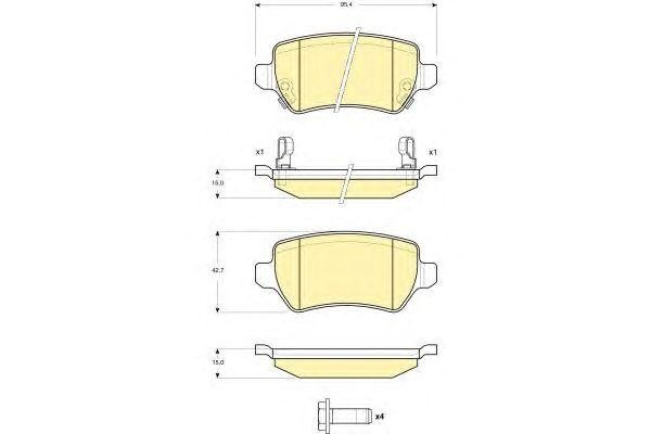 Комплект тормозных колодок, диско 6115151 GIRLING