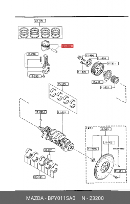 Поршень ДВС BPY011SA0 MAZDA