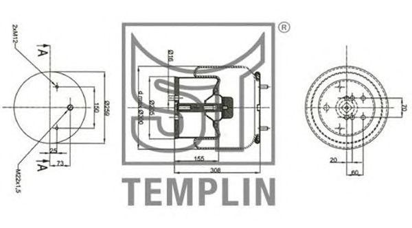 Кожух пневматической рессоры 04.060.6106.390 TEMPLIN