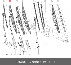 Щетка стеклоочистителя 7701052119 RENAULT