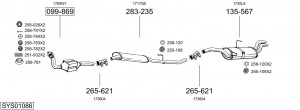 Средний глушитель выхлопных газов 288929 BOSAL