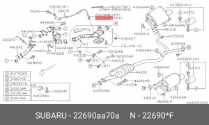 Лямбда-зонд 22690AA70A SUBARU