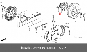 Комплект подшипника ступицы колеса 42200S7A008 HONDA