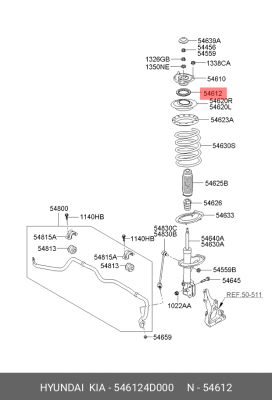 Подшипник качения, опора амортизационной стойки 546124D000 HYUNDAI KIA