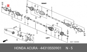 Шарнирный комплект, приводной вал 44310SS0901 HONDA