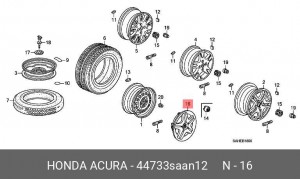 Колпак декоративный колесного диска 44733SAAN12 HONDA
