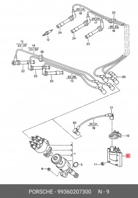 Катушка зажигания 99360207300 PORSCHE