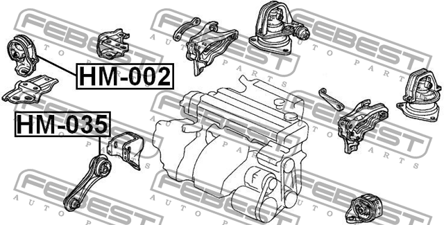 Подушка двигателя HM-002 FEBEST