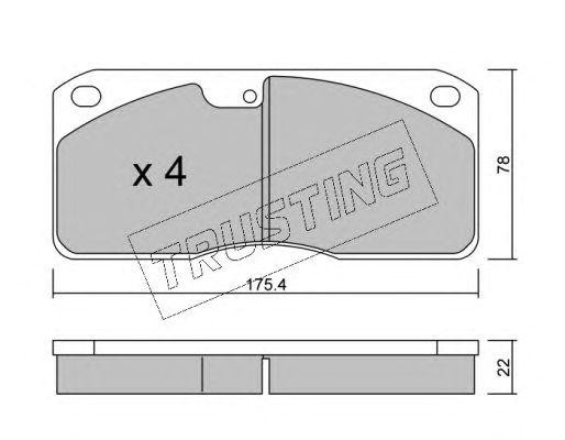 Комплект тормозных колодок, диско 2790 TRUSTING