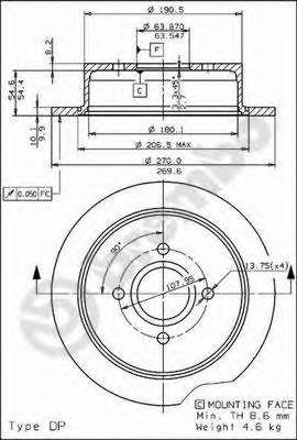 Тормозной диск 08.5808.10 BREMBO