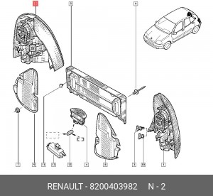 Фонарь задний 8200403982 RENAULT