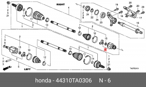 ШРУС 44310-TA0-306 HONDA