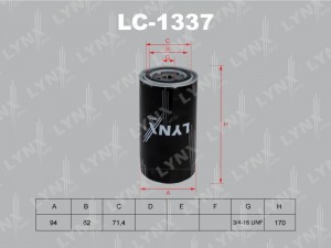 Фильтр масляный двигателя LC-1337 LYNXAUTO