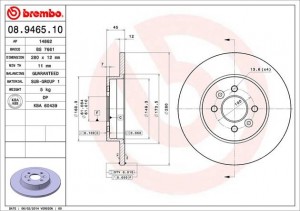 Тормозной диск 08.9465.10 BREMBO
