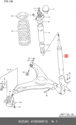 Амортизатор 41800-80E10 SUZUKI
