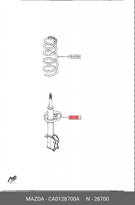 Амортизатор CA0128700A MAZDA