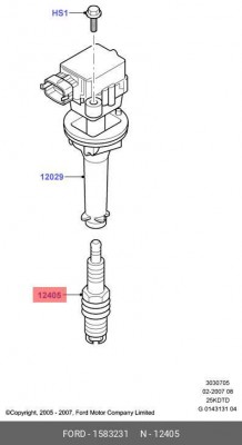Свеча зажигания 1 583 231 FORD
