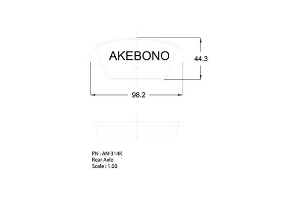 Колодки тормозные дисковые AN314K AKEBONO