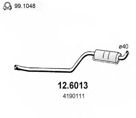 Средний глушитель выхлопных газов 126013 ASSO