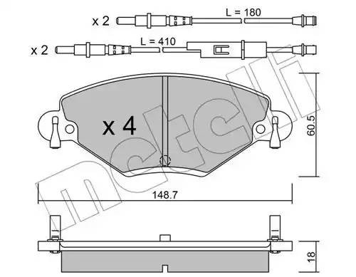 Комплект тормозных колодок, диско 2203310 METELLI