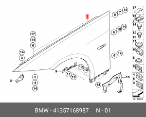 Накладка крыла 41 35 7 168 987 BMW