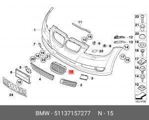 Решетка радиатора 51 13 7 157 277 BMW