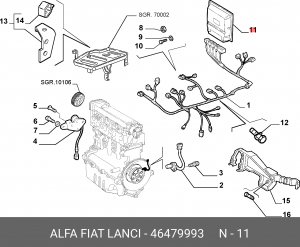 Блок управления, система впрыска 46479993 ALFA FIAT LANCIA