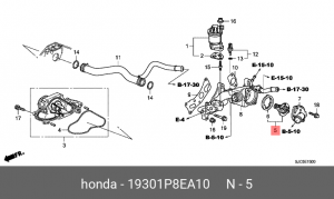 Термостат, охлаждающая жидкость 19301P8EA10 HONDA