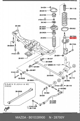 Амортизатор B01D28900 MAZDA