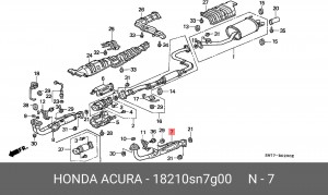 Выпускной трубопровод 18210SN7G00 HONDA
