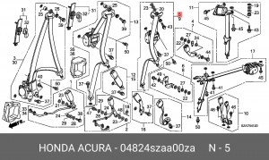 Ремень безопасности 04824SZAA00ZA HONDA