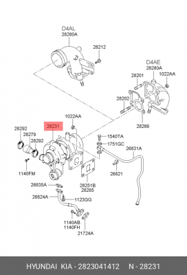 Компрессор, наддув 2823041412 HYUNDAI KIA