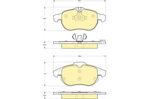Комплект тормозных колодок, диско 6114922 GIRLING