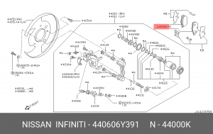 Комплект тормозных колодок, диско 440606Y391 NISSAN