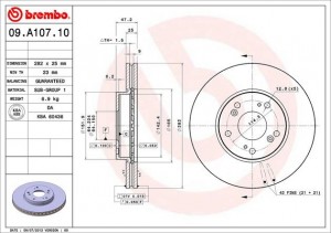 Тормозной диск 09.A107.10 BREMBO