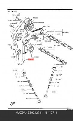 Монтажный комплект, натяжной ролик (зубчатый ремень) Z502-12-711 MAZDA