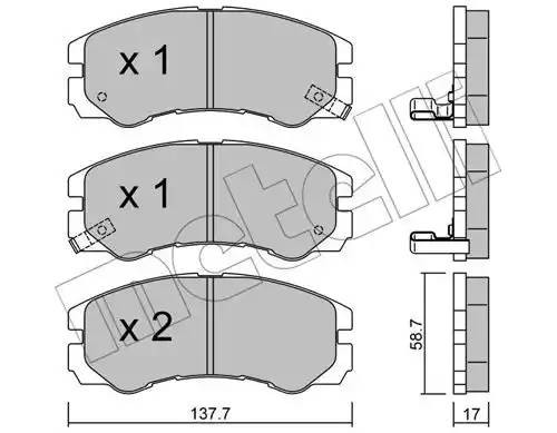 Комплект тормозных колодок, диско 22-0357-0 METELLI