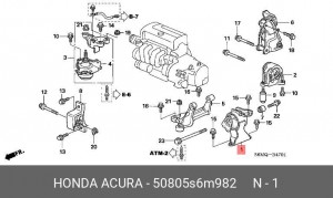 Кронштейн крепления КПП 50805-S6M-982 HONDA