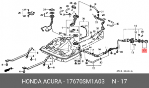 Крышка топливозаливной горловины 17670SM1A03 HONDA