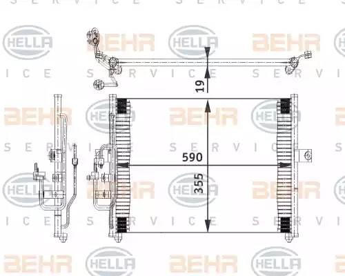 Конденсатор, кондиционер 8FC351318011 HELLA