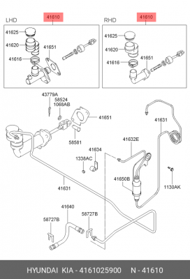 Главный цилиндр, система сцепления 4161025900 HYUNDAI KIA