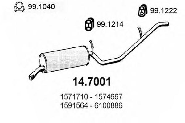 Глушитель выхлопных газов конечный 147001 ASSO