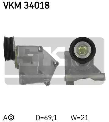 Натяжной ролик, поликлиновой  ремень VKM34018 SKF