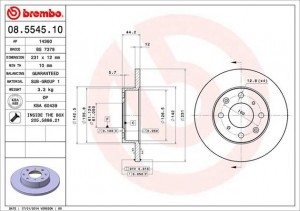 Тормозной диск 08.5545.10 BREMBO