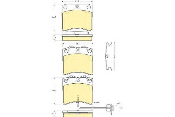 Комплект тормозных колодок, диско 6113681 GIRLING