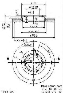 Тормозной диск 09.8483.10 BREMBO