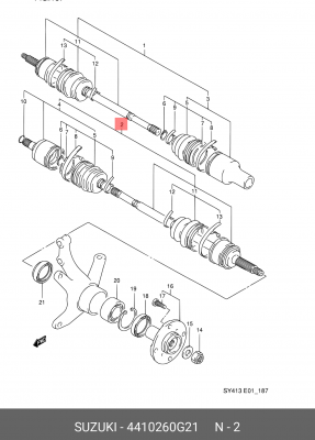 Шарнирный комплект, приводной вал 44102-60G21 SUZUKI