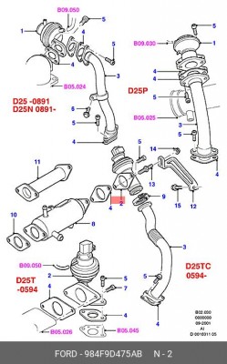 Клапан возврата ОГ 984F-9D475-AB FORD
