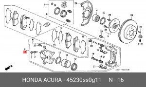 Тормозной суппорт 45230SS0G11 HONDA